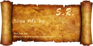 Sisa Réka névjegykártya